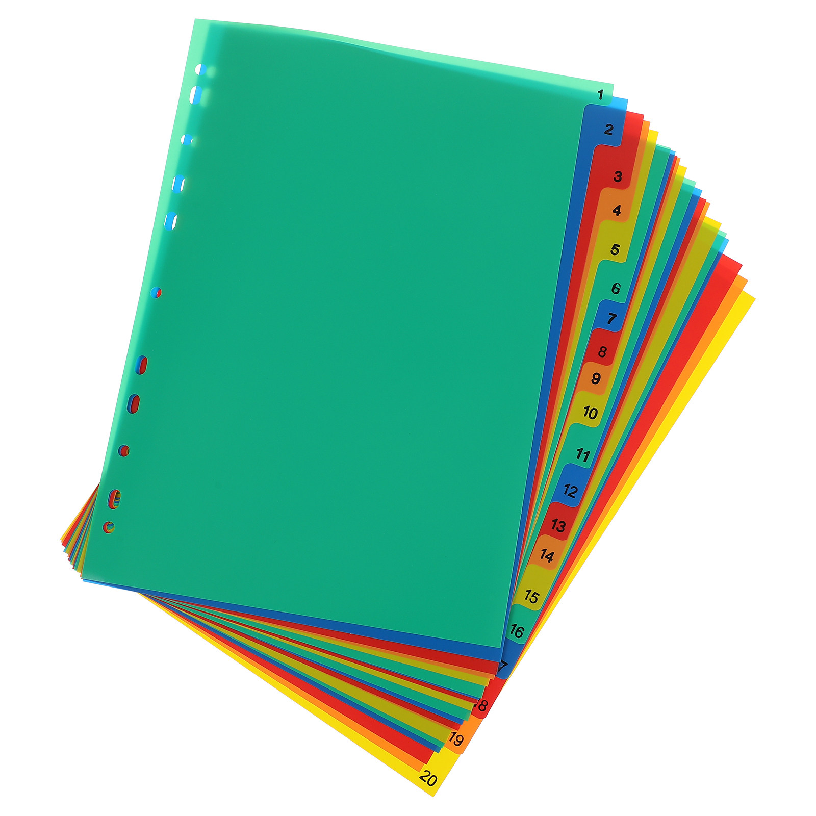 Tab Divider A4 - 20 Pages A4 Colorful Plastic Tab