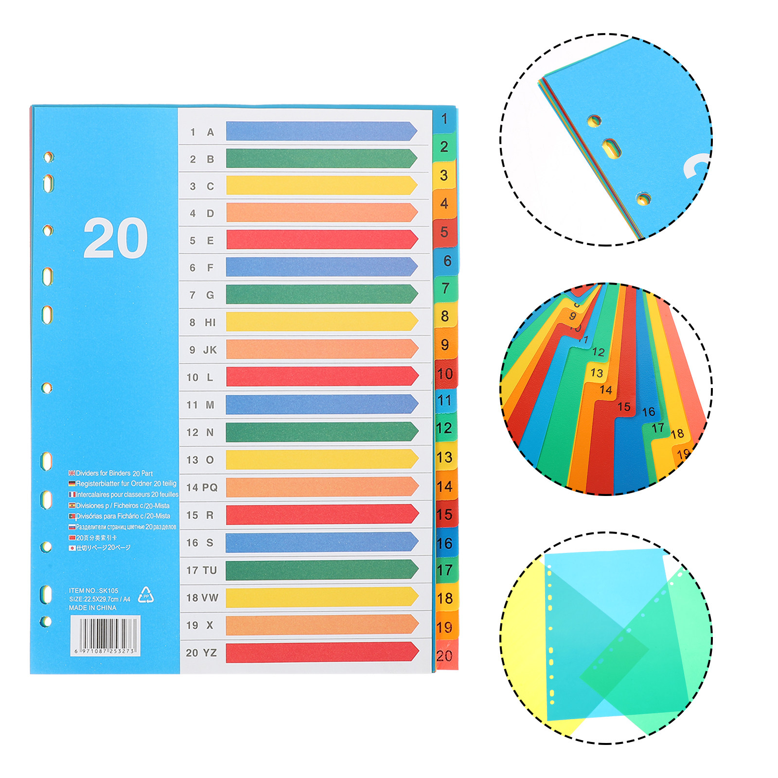 5Pcs Binder Dividers Colorful  - Tab Divider A4 评论和价格