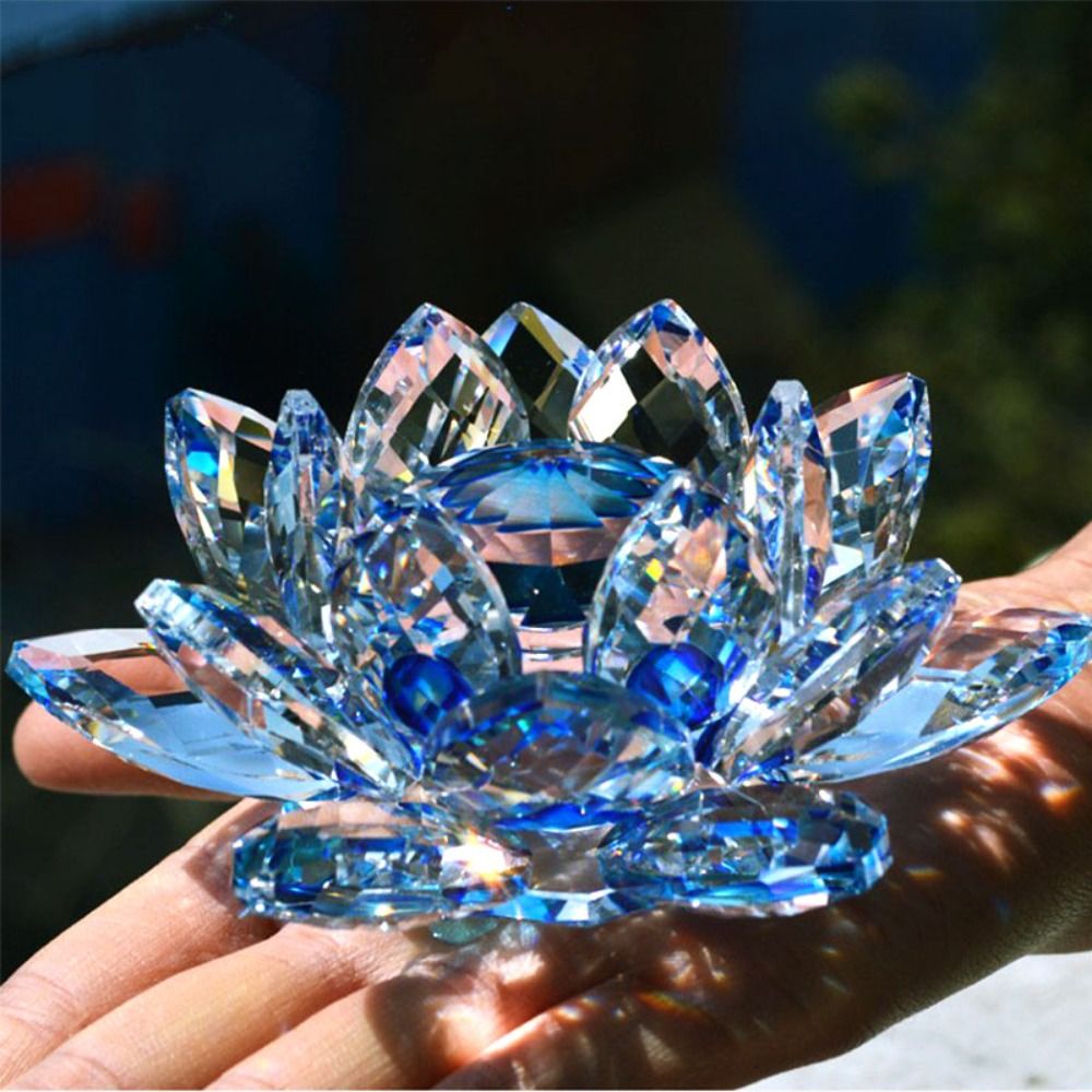 60-140mm Crystal Lotus Flower  - Paper Weight Crystal 评论和价格