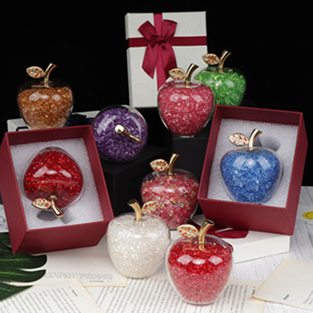 Colors Crystal Apple Paperweig - Paper Weight Crystal 评论和价格